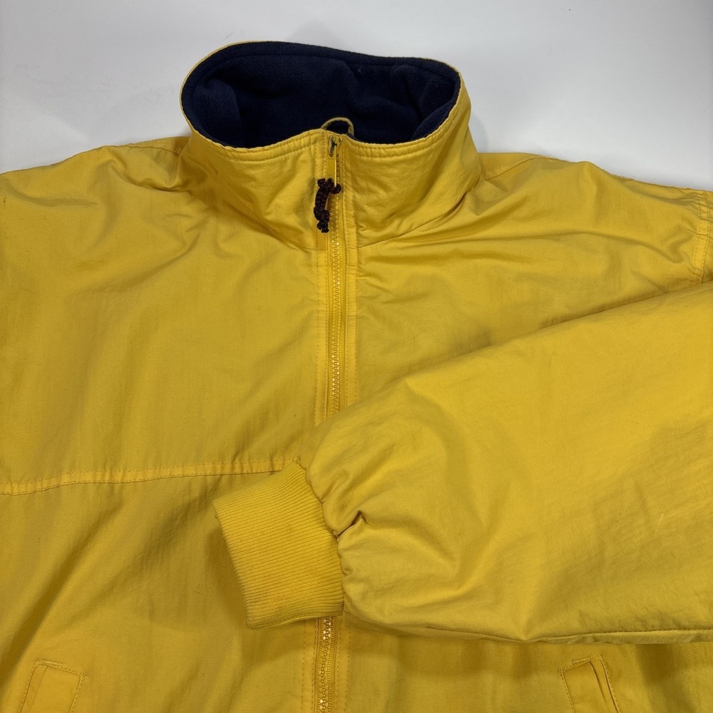 Vintage White Sierra Nylon Fleece Lined‎ Zip Up Jacket Yellow Size Medium
